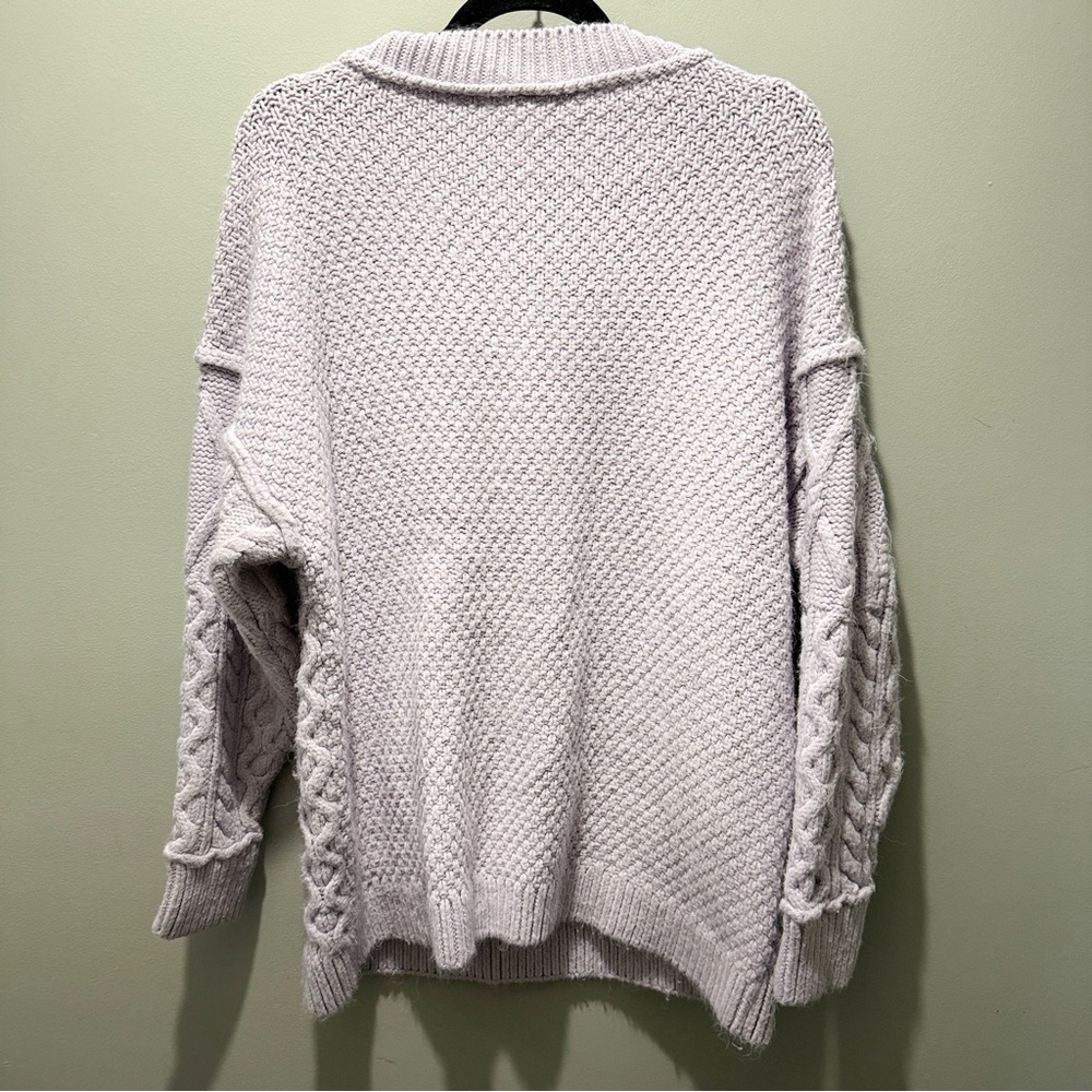 Free People Leslie Cable Crew Neck Knit Tunic - Lavender - Picture 5 of 6